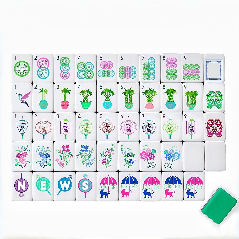 Board Game Wild Wild - Amerikaanse Mahjongset 2026, Mahjong-tegels van acryl